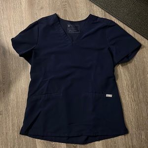 Figs two pocket navy blue top